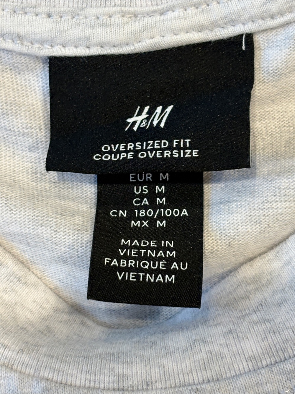 H&M size Medium T shirt, Grey, oversized fit, Like New